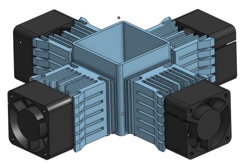 BT-Cryo — rendu CAO du cœur thermoélectrique à modules Peltier